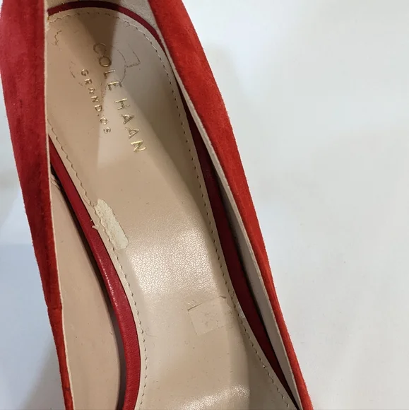 Cole Haan Helen Grand OS Red Leather Suede Pumps - Picture 4 of 12